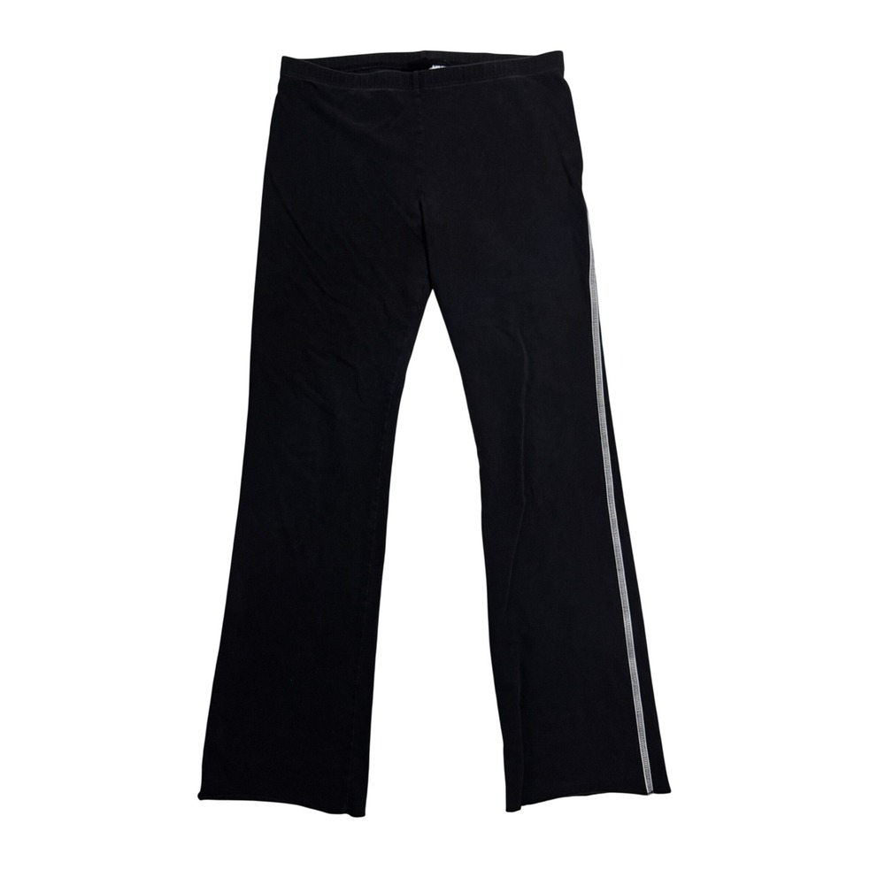Mossimo Yoga Pants XL Black Flare Leg Side Stripe Athletic Vintage Y2K Leggings